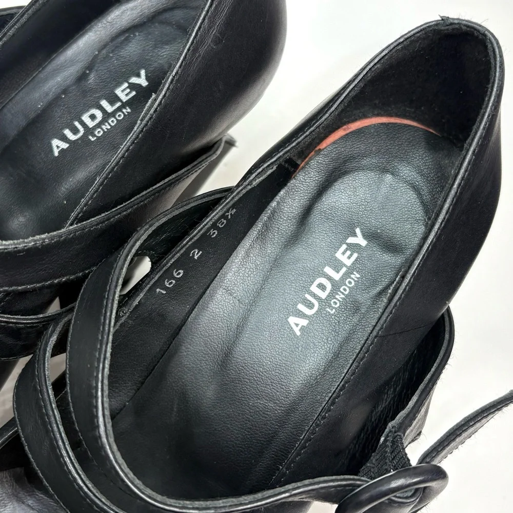 Audley London x Anthropologie Black Leather Geometric Pumps | 38.5 - Picture 8 of 11
